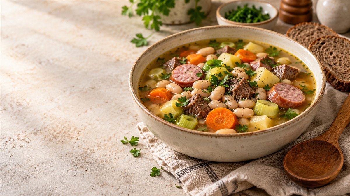 Herfstsoep met witte bonen uit de slowcooker