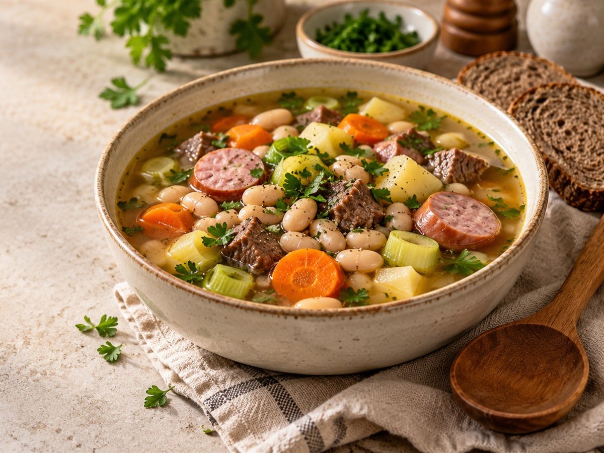 Slow cooker autumn soup with white beans