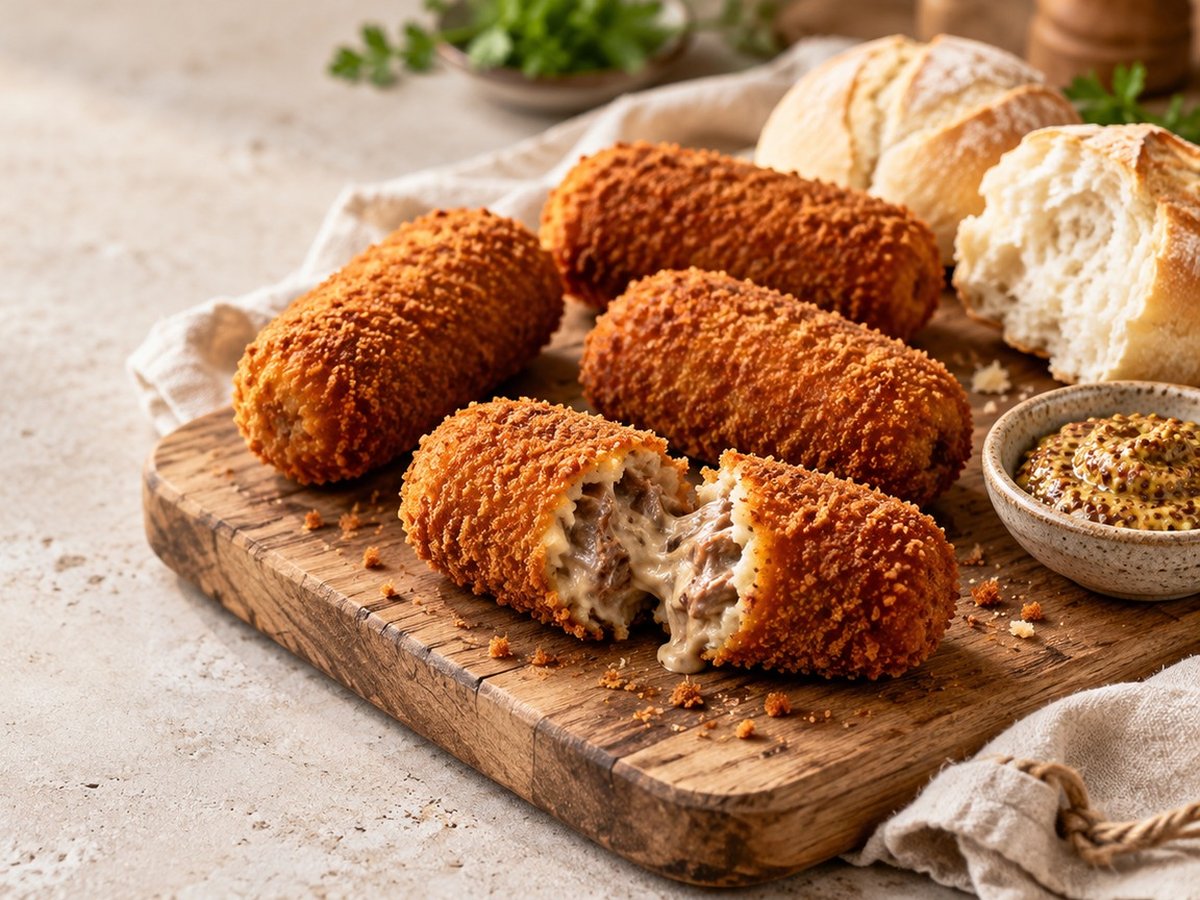 Homemade Dutch beef croquettes